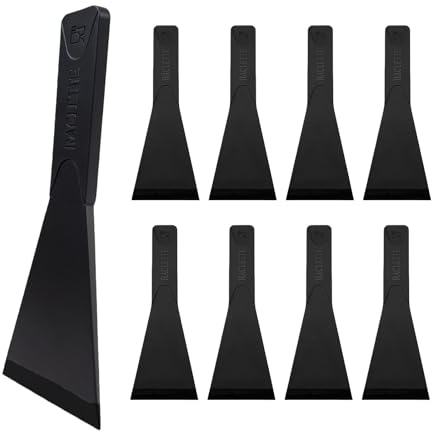 9 Pezzi Spatole Raclette Antiaderenti Nere - Spatole da Cucina Resistenti alla Temperatura, Spatole per Raclette Resistenti al Calore, Spatole per Formaggio Fuso, Spatole per Fonduta e Mini Padella
