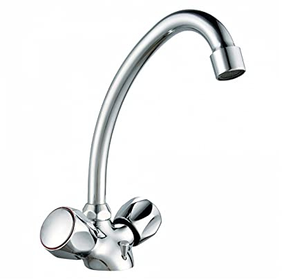 Edouard Rousseau - Mélangeur Lavabo Konfort - Robinet en Laiton à Bec Mobile - Poignées en Métal - 242 (Hauteur) x 155 (Saillie) mm - Chromé