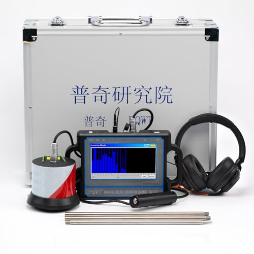 PQWT CL200 Détecteurs de fuites d'eau pour la maison et l'extérieur Détecteur de tuyaux d'eau acoustique Kit de détection de fuite de pipeline Capteur professionnel Réduction du bruit Casque LCD Écran