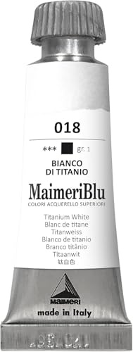 MaimeriBlu Watercolor Tube, 12ml, Titanium White, (018)
