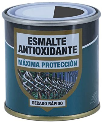 H HANSEL HOME Esmalte Antioxidane Gris Oscuro, Máxima Protección y Decoración de Superficies de Acero, Hierro, Secado Rápido (Gris Oscuro, 375 ml)