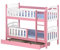 WNM Group Hochbett mit Rausfallschutz und Schublade Suzie - aus Massivholz - Hochbett Kinderbett für Mädchen und Jungen - Absturzsicherung Hochbett - Kinderhochbetten 160x80 cm - Rosa