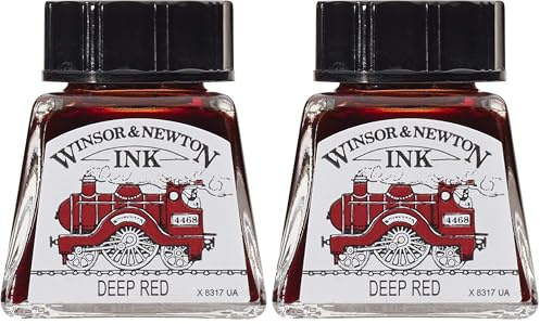 Winsor & Newton 14ml Drawing Ink Bottle - Deep Red (Pack of 2)