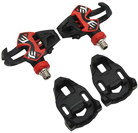 Otufan 2 Stück Rennrad-Pedale, Kohlefaser, Selbstsicherndes Design, Polierte Oberfläche, Schwarze Klickpedale Für Falträder, Rennräder, Mountainbikes, MTB