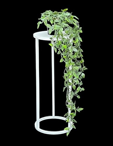 DanDiBo Blumenhocker Metall Weiß Rund Blumenständer Beistelltisch 96483 Blumensäule Modern Pflanzenständer Pflanzenhocker (50 cm)
