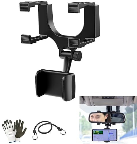 Compatible con Skoda Yeti Outdoor Soporte para TELÉFONO MÓVIL Smartphone NAVEGADOR para Coche, Camper, CAMIÓN Espejo RETROVISOR Ajustable 360° MAX 5 Pulgadas ?