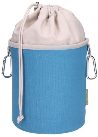 trendfinding Wäscheklammerbeutel aus Canvas Stoff mit 2 Karabinerhaken für 200 Wäscheklammern, extra groß und stabil, Petrol Hellgrau