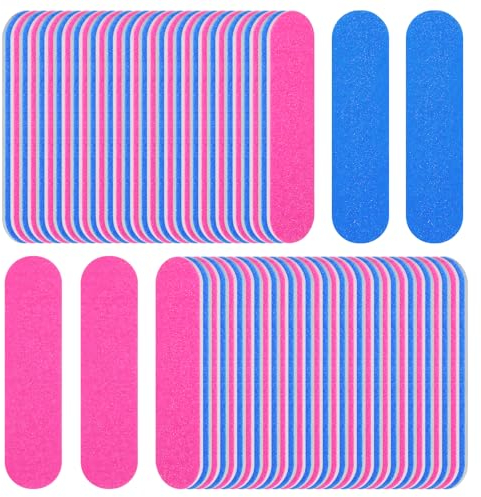 Lot de 100 limes à ongles naturelles - Lime à ongles - Lime à ongles - Lime à ongles professionnelle - Double face - Pour salon de manucure à la maison