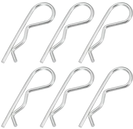 PATIKIL Set di 6 bulloni a scatto M3,5 x 75 mm, in acciaio al carbonio, chiusura rapida a molla, per tosaerba, camion, argento