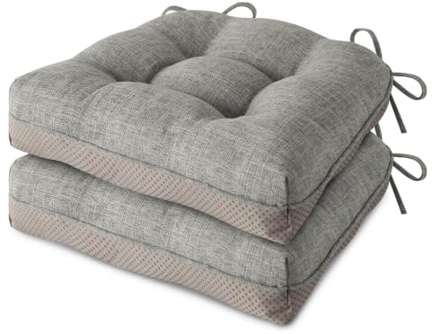 MineCozy Seat Cushions for Dining Chairs Set of 2 40x40x8.5cm Light Grey