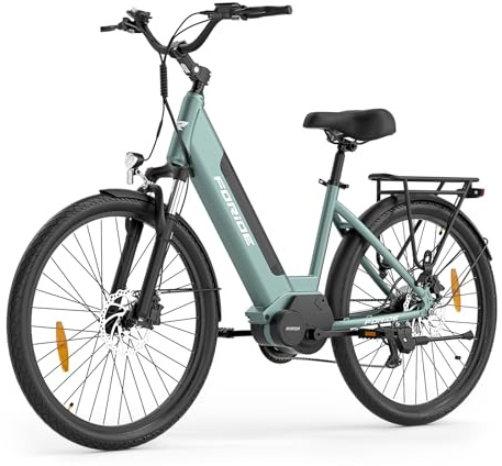 Foride Bicicleta Eléctrica, Urbano 1, Bicicleta de Asistencia Eléctrica de 26 Pulgadas con Motor Central de 36 V, 13 Ah y 250 W, Autonomía de 100 KM