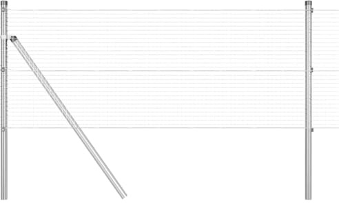 vidaXL valla de jardín gris de 50 x 0.8m, hecha de acero galvanizado y con un recubrimiento en polvo. Es resistente a la intemperie y los rayos UV, fácil de montar y trae postes, alambre de tensión