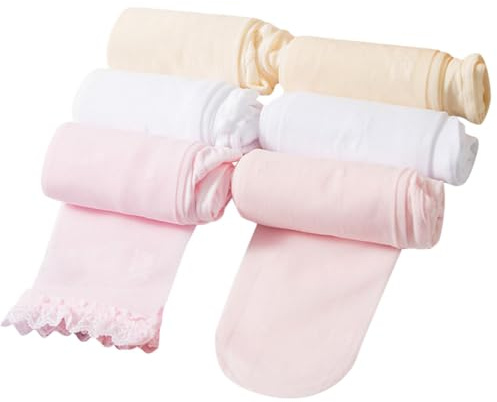 ACMEDE 2-10 ans Collants de danse filles Opaque, lot de 6 collant de ballet avec pieds, collants semi-opaques unis fille leggings Collant pour l'école, la danse, le ballet