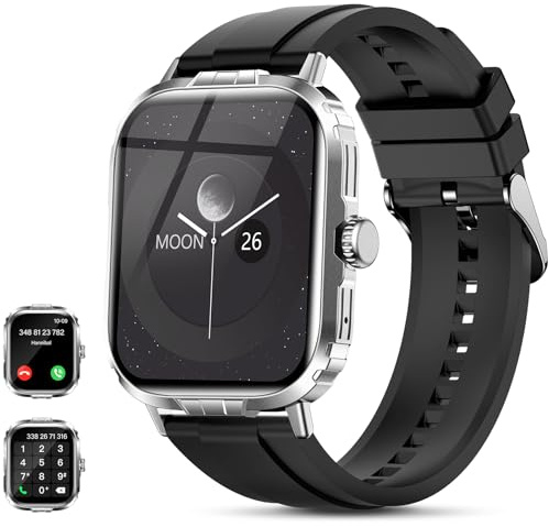 LAOYABB Smartwatch Uomo Donna con Effettua o Risposta Chiamate, 2.01'' Orologio Fitness Smart Watch con Cardiofrequenzimetro/Contapassi, Impermeabile IP68 Orologio Sportivo per Android iOS