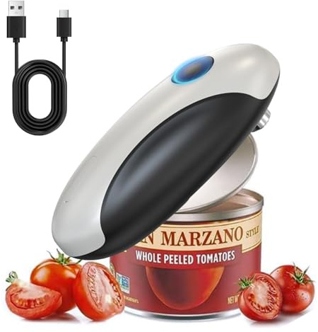 Electric Can Opener, 360° One Touch Electric Tin Opener with Smooth Edge Cut Without Hurting Hands, Automatic Can Opener for Arthritic Hand, Seniors and Housewives