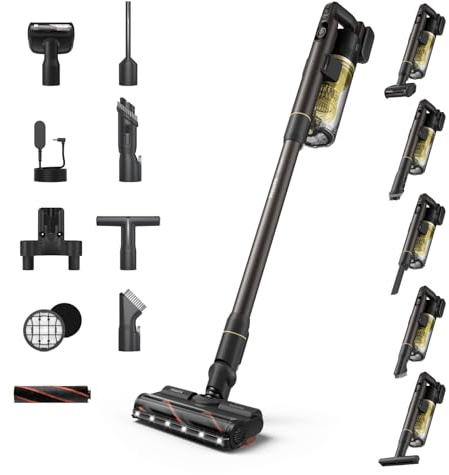 Philips SpeedPro Max Akku-Staubsauger 7000 Series, Hellgelb, 3-stufige Filterung, Hart- und Weichböden, Lithium-Ionen-Akku, 25,2V, TriActive Smart LED-Düse, Kabellos, 1,7 kg, 0,6L (XC7067/01)