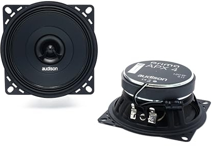 Audison APX 4 – Paar 2-Wege-Koaxiallautsprecher 100 mm für Autos mit maximaler Leistung 120W und Pressfaser-Membran für lineare Wiedergabe