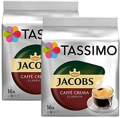 Tassimo Jacobs Caffé Crema Classico Pack de 2 (32 T-Discs)