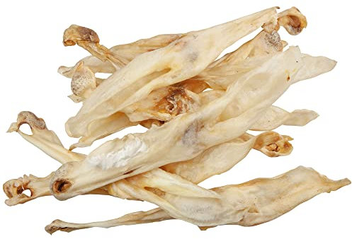 Schecker Dogreform - getrocknete Kaninchenohren ohne Fell - Hasenohren - fettarm - getrocknet - 3 x 100 g - Kausnack für Hunde
