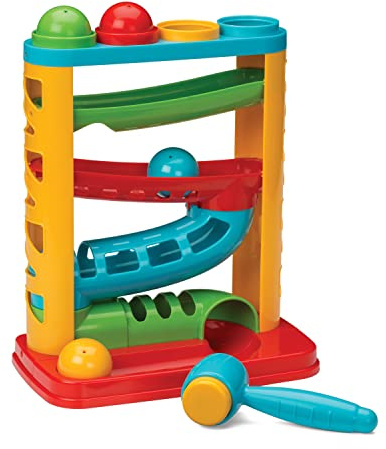 Infantino Bop & Drop Ball Tower - STEAM Educational Play, Hand-Eye Coordination Skills, and Cause and Effect Play for Babies & Toddlers, 12M+