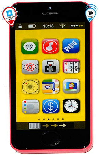 alles-meine.de GmbH Smartphone - Handy mit 40 Sound´s & Musik & Licht - rosa/pink - für Kinder/Jungen & Mädchen - Auto - elektrisches Kinderhandy - Spielzeugtelefon - Telefon..