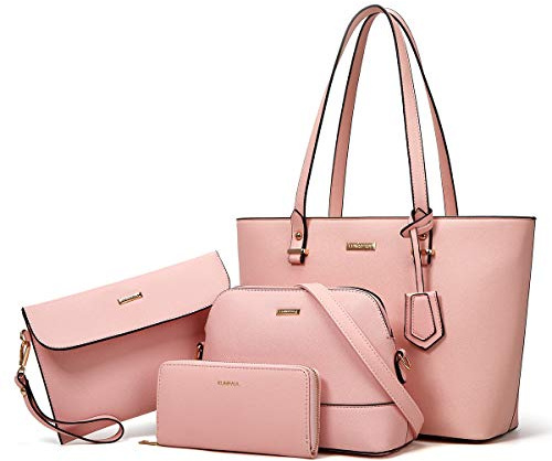 Women Fashion Handbags Wallet Tote Bag Shoulder Bag Top Handle Satchel Purse Set 4pcs