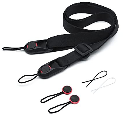 JINTANG Tirantes de Cámara SLR con Dos Botones de Reemplazo y Alambre Guía, Perfectos para cámara deportiva y microcámaras