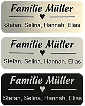 Placa de timbre, con nombres para familias