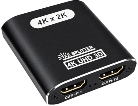 HDMI Splitter 1 in 2 Out 4K Répartiteur Hdmi 1 Input 2 Output Aluminium