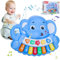 Kairey Juguete de Piano para Bebé, Juguete de Elefante Piano con Luz y Voces de Animales Juguetes Musicales para 18 Meses de Bebé Juguete para Niños Niñas Regalo de Cumpleaños de Navidad