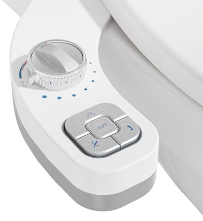 Clirass Non-Electric Hot and Cold Water Bidet Attachment for Toilet Seat,Self-Cleaning, Dual Nozzle(Frontal & Rear Wash),Adjustable Water Pressure (Silver)