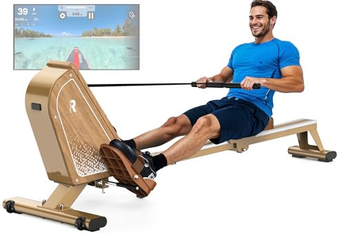 VOWVIT Rudergerät für Zuhause OR3,Magnetisches Rudergeräte mit Bluetooth Monitor,16 Resistance Levels,Kompaktes Rudergerät mit 160kg Gewichtskapazität,Vertikale Aufbewahrung,2 Jahre Garantie(Weiß)