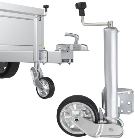 AUTOLIGHT 24 Schwerlast Stützrad 500 kg vollautomatik Ø 60 mm – Stützrad mit Anbauflansch & Vollgummireifen – Automatik-Stützrad mit Stahlfelge & Schmiernippel – ideal für Anhänger Wohnwagen Trailer