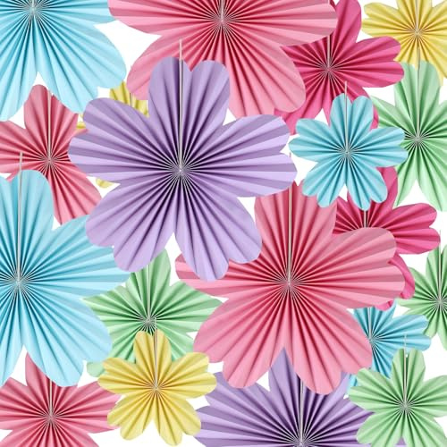 LALAGO 18 Scomparti di Carta Pastello, Decorazione Fiori di Carta da Appendere, Decorazione per Matrimoni, Compleanni, Decorazione da Tavolo, Classroom Baby Shower, Primavera, Estate