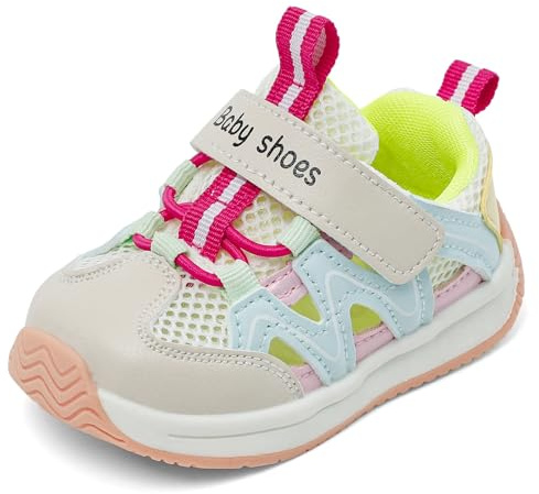 Cheerful Mario Bebé Zapatos Primeros Pasos Sandalias Deportivas para Niños Niñas Pequeños Calzado Respetuoso Verano Respirable Antideslizante Flexibles Rosa 25 EU