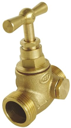 SOMATHERM FOR YOU, Robinet d'arrêt à potence à purge à visser - Double Mâle 3/4 - Corps en laiton brut - Norme ACS - Idéal pour vidage et hivernage - Entretien facile - Température max 80°C