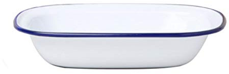 Dunlevy Enamel Pie Dish Roasting Tray Enamel Plate Tray Serving Roaster Casserol Pan (Pie Dish - 26cm)