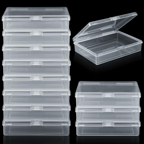 FVIEXE 24PCS Playing Card Case, 3.8 x 2.7 x 0.8 Inch Plastic Playing Card Box Clear Card Game Storage Organizer, Empty Standard Size Card Deck Cases, NO Cards