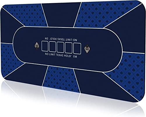 YUZPKRSI Profi Pokermatte 180 x 90cm, Texas Hold'em Pokerteppiche, Deluxe Poker Tischunterlage, Pokertischauflage Blackjack Matte, inkl Tragetasche für echtes Casino-Feeling