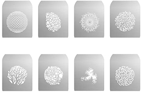 GOBO Set pour Soonpho Alliage d'aluminium Snoot Optique Conique 8 Gobos Cartes Graphiques en métal avec Motifs Creux pour Effets spéciaux artistiques, Accessoires de Photographie pour projecteur GOBO