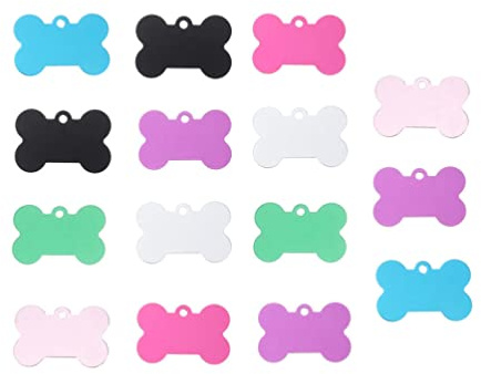 15 St Dog Tag Bones Hundhalsband Id-taggar Husdjurs-id-tagg Dekorerade Tillbehör Namnskyltar För Husdjur Sele Namnskylt Metallstämpelämne Hundbrickor Hund Katt Aluminium Benform
