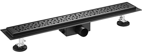 Bc-elec - L06-70-B - Canaleta de ducha (70 cm, acero inoxidable, altura regulable 98-142 mm), color negro mate