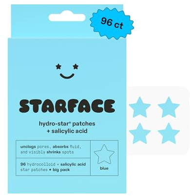 Starface World Starface Hydro-Star + Salicylic Acid Big Pack, Hydrocolloid Pimple Patches with 1% Salicylic Acid, Helps Soothe Deep Spots, Cute Star Shape (96 Count)