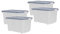 4x Aufbewahrungsbox 45L mit Deckel farbig Rollen Clipverschluss B60xT40xH32 Kunststoff Box Stapelbox Spielzeugkiste Lager transparent stapelbar Stapelboxen für Kleidung Spielzeug Deko Aufbewahrung Set