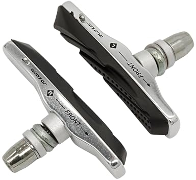 P4B | 1 Paar V-Brake Bremsschuhe Airflow 2 für Felgenbremse in Silber/Schwarz – Silent Stop – Asymmetrisch | Bremsbelag austauschbar | Selbstreinigend und optimal bei Nässe Dank Airflow-Design Profil