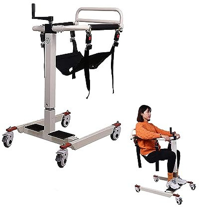 Pxkmouy Sollevatore Multifunzionale Sollevatore Disabili Manuale, con Padella Rimovibile Sedia da Toilette Sedia a Rotelle con WC, Sedia Disabili, per Infermieri Anziani Paralizzati, Disabili