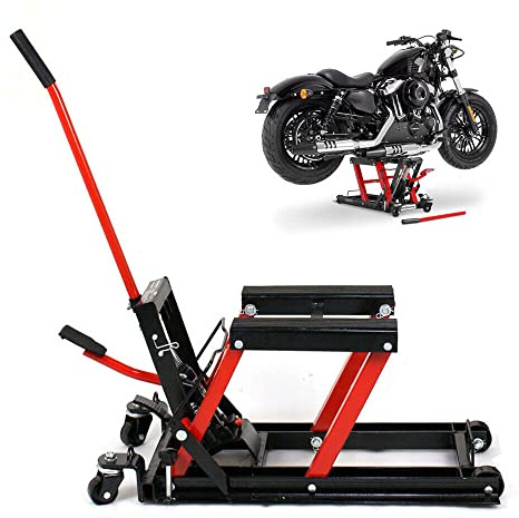 EurHomePlus 680 kg motorcykellyft, motorcykellyftare, hydraulisk, höjdjusterbar motorcykel, monteringsstativ, lyftmaskin, vikbar, lyftplattform