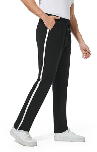 FGFD&OU Jogginghose Herren Lang Baumwolle, Sporthose Herren, Freizeithose Trainingshose Männer, Sport Hosen Sweatpants Joggers, Laufhose Yogahose Sweathose Fitness (Schwarz, 3XL)