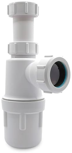 CranPlas CP104-40mm (1½″) Telescopic Sink Bottle Trap | for Kitchen & Utility Sinks | 95mm Deep Seal | Compact, Odour-Blocking, Easy-Clean Waste Trap (Not for Toilet, Bathroom or Cloakroom Basins)