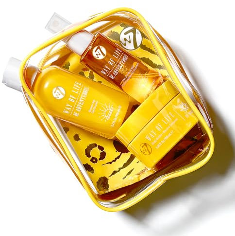 W7 VAY CAY Set di skincare da viaggio Be Adventurous | Gel doccia detergente, burro corpo e spray corpo | Prodotti energizzanti e idratanti per una pelle raggiante